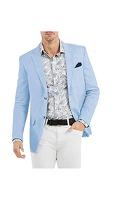 Linen Blazer - Light Blue Linen Sportcoat