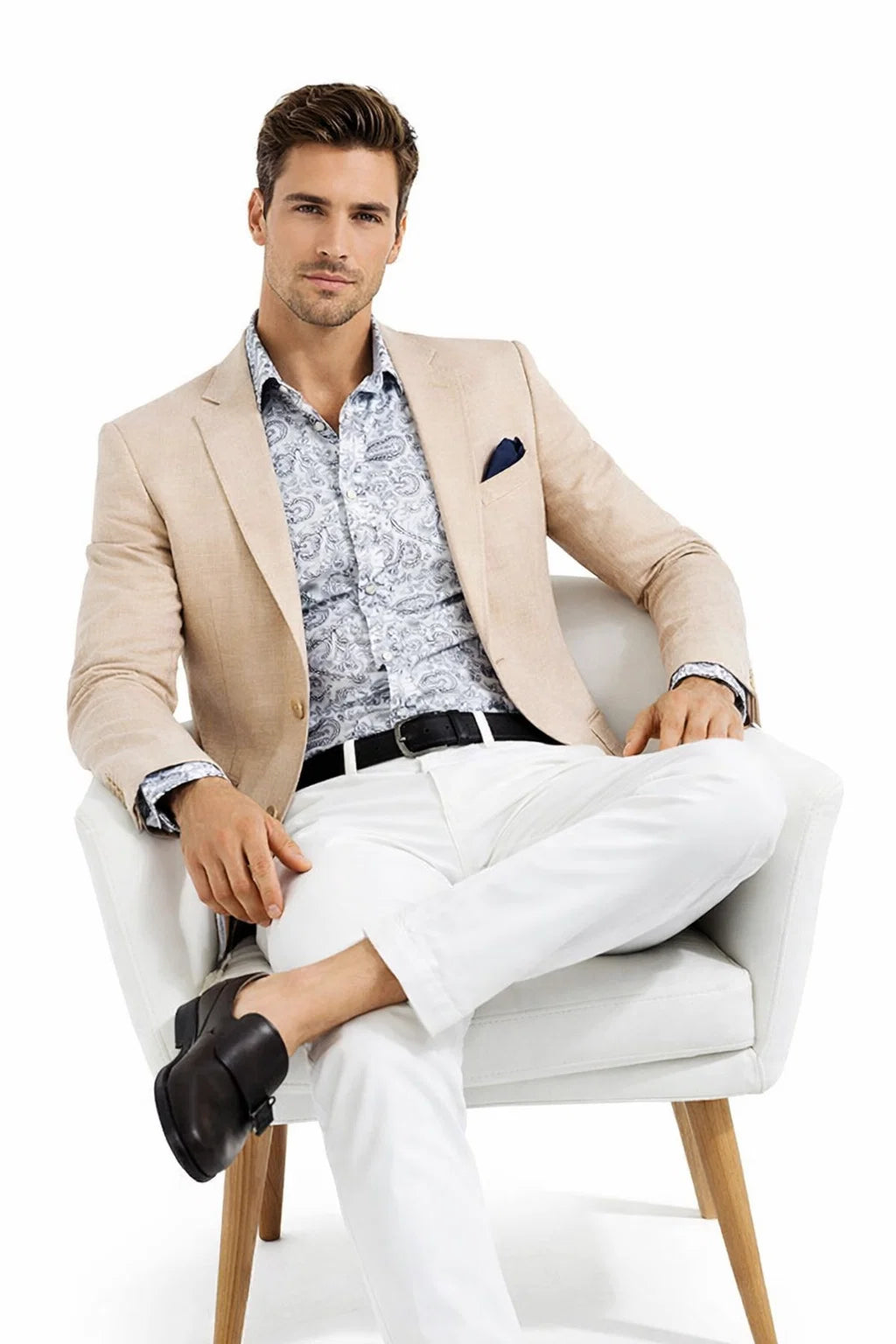 Linen Blazer - Beige Linen Sportcoat