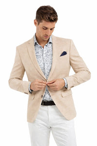 Linen Blazer - Beige Linen Sportcoat