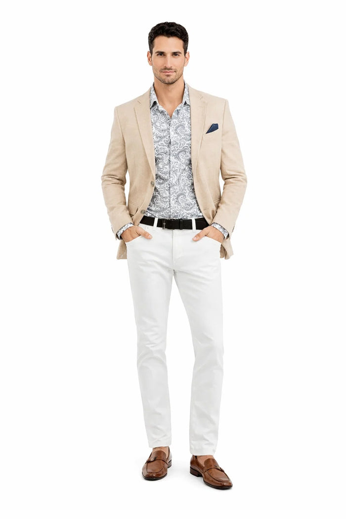 Linen Blazer - Beige Linen Sportcoat