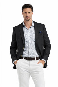 Linen Blazer - Black Linen Sportcoat