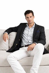 Linen Blazer - Black Linen Sportcoat