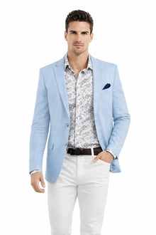 Linen Blazer - Light Blue Linen Sportcoat