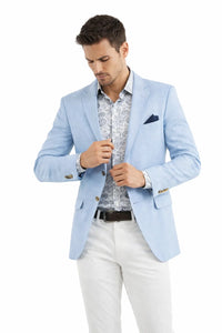 Linen Blazer - Light Blue Linen Sportcoat