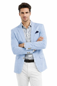 Linen Blazer - Light Blue Linen Sportcoat