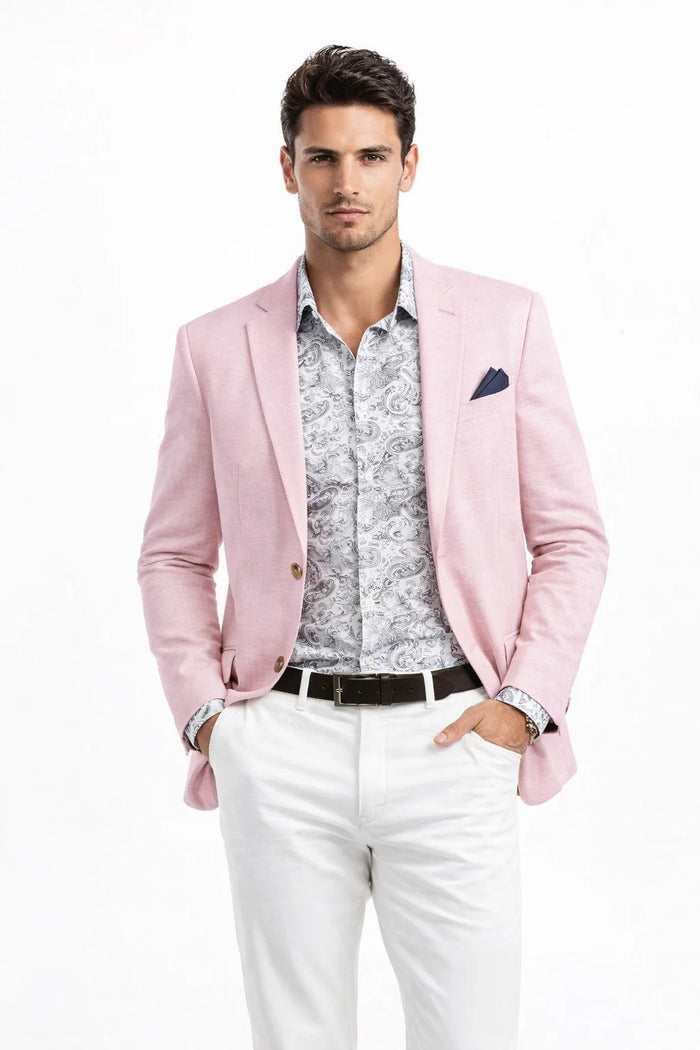 Linen Blazer - Pink Linen Sportcoat