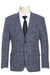 Saco vaquero - Western Sport Coat - Western Blazer - Mens Slim Fit Two Button Wool & Linen Sport Coat Blazer In Blue Windowpane Plaid