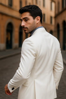 Linen Suit - Mens Summer Suits in  White 2 Button - Beach  Wedding - Image 5