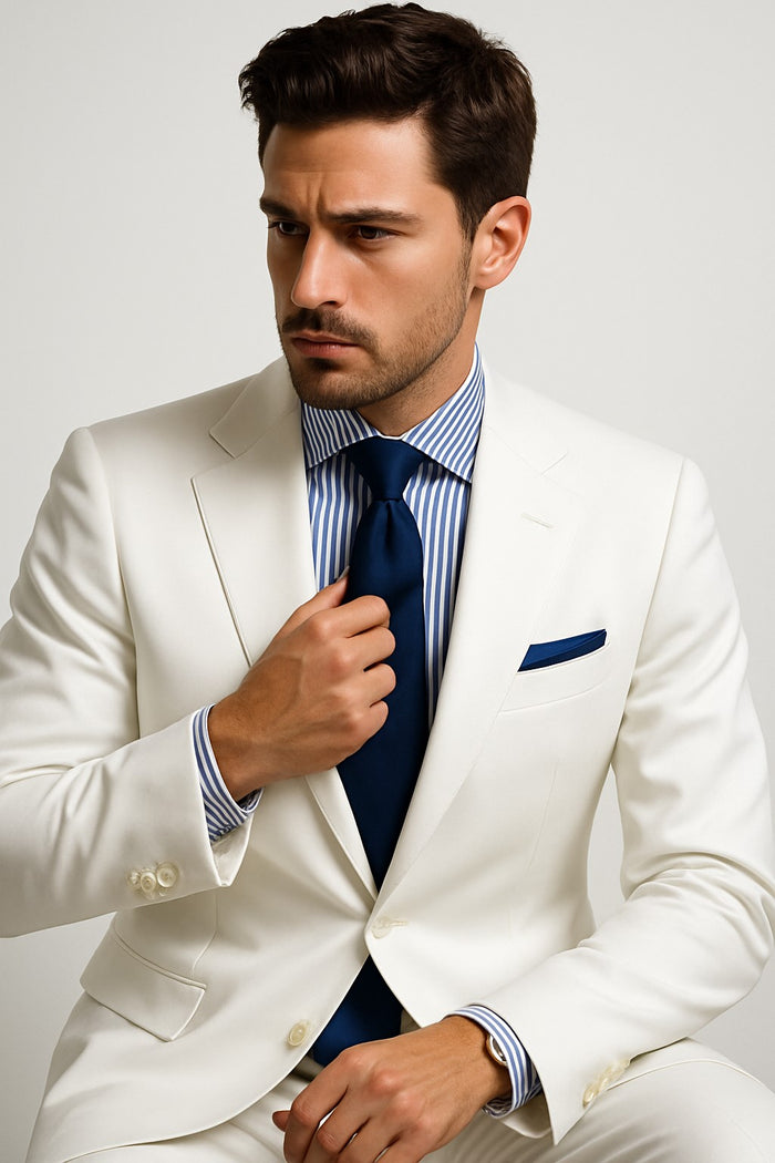 Linen Suit - Mens Summer Suits in  White 2 Button - Beach  Wedding - Image 6