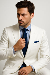 Linen Suit - Mens Summer Suits in  White 2 Button - Beach  Wedding