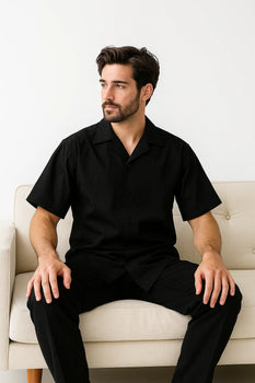 Linen Walking Suit Black