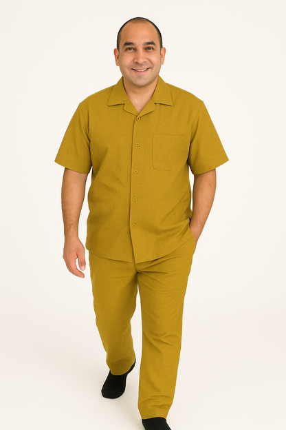 Linen Walking Suit Gold - Image 4