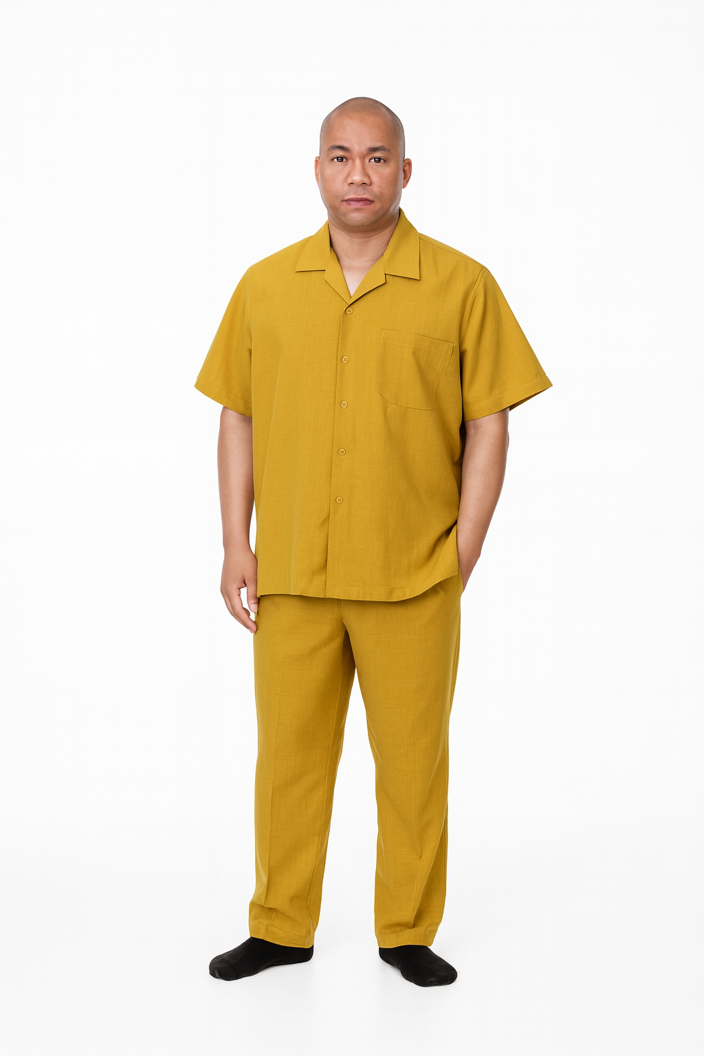 Linen Walking Suit Gold - Image 2