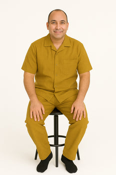 Linen Walking Suit Gold - Image 6