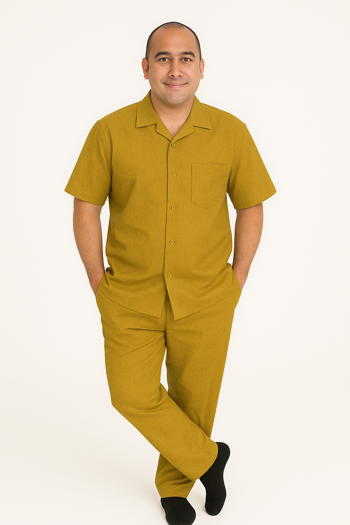 Linen Walking Suit Gold - Image 8