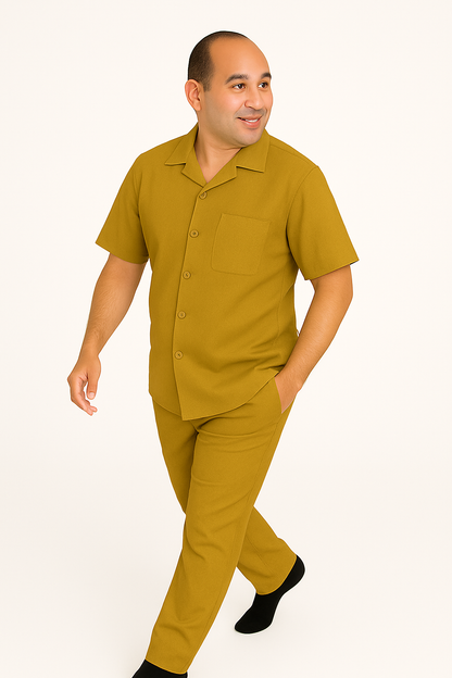 Linen Walking Suit Gold - Image 9