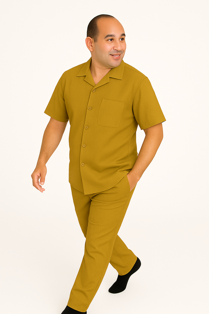 Linen Walking Suit Gold - Image 9
