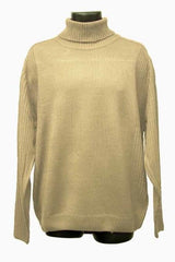Men's Long Sleeve Acrylic Knit Mock Neck Regular Fit Ivory Turtleneck Sweater set Suit Available in Mens Big And Tall Sweaters Sizes