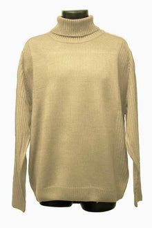 Men's Long Sleeve Acrylic Knit Mock Neck Regular Fit Ivory Turtleneck Sweater set Suit Available in Mens Big And Tall Sweaters Sizes