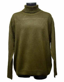 Men's Acrylic Knit Mock Neck Olive Long Sleeve Turtleneck Sweater set Suit Available in Mens Big And Tall Sweaters Sizes