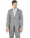 Men's Wedding - Prom Event Bruno Gray 2 Buttons Plaid Pattern Modern Fit Suits