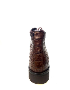 Los Altos All-Over Crocodile Lace Up Ankle Boots