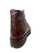 Los Altos All-Over Crocodile Lace Up Ankle Boots in Brown