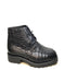 Los Altos Black Crocodile Belly Lace Up Ankle Boots