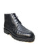 Los Altos Black Crocodile Belly Lace Up Ankle Boots