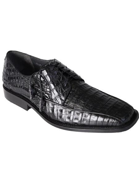 Genuine Black Crocodile Caiman Belly Oxfords Dress Los Altos Shoes