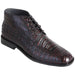 Los Altos Black Cherry Caiman Crocodile Belly Dress Boots