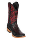 Los Altos Boots Caiman Belly and Deer Wide Square Toe Black Cherry