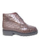 Los Altos Brown Ostrich Quill Lace Up Ankle Boots