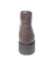 Los Altos Brown Ostrich Quill Lace Up Ankle Boots