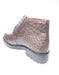 Los Altos Brown Ostrich Quill Lace Up Ankle Boots