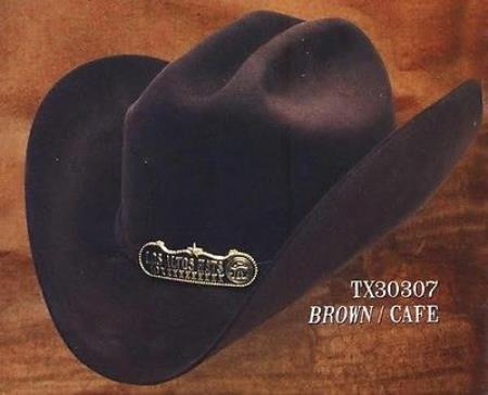Tejana Cowboy Hat Duranguense Style 10X Felt Hat By Los Altos Brown