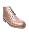 Los Altos Chocolate Brown Crocodile Lace Up Ankle Boots