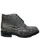Los Altos Gray Crocodile Lace-Up Ankle Boots