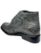 Los Altos Gray Crocodile Lace-Up Ankle Boots