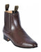 Los Altos Boots Men's Light Brown Genuine Deer Chelsea Charro Leather Sole Handmade Short Boot ~ botines para hombre