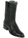 Los Altos Men's Belmont Finish Black Leather Zipper Roper Heel Toe Boot