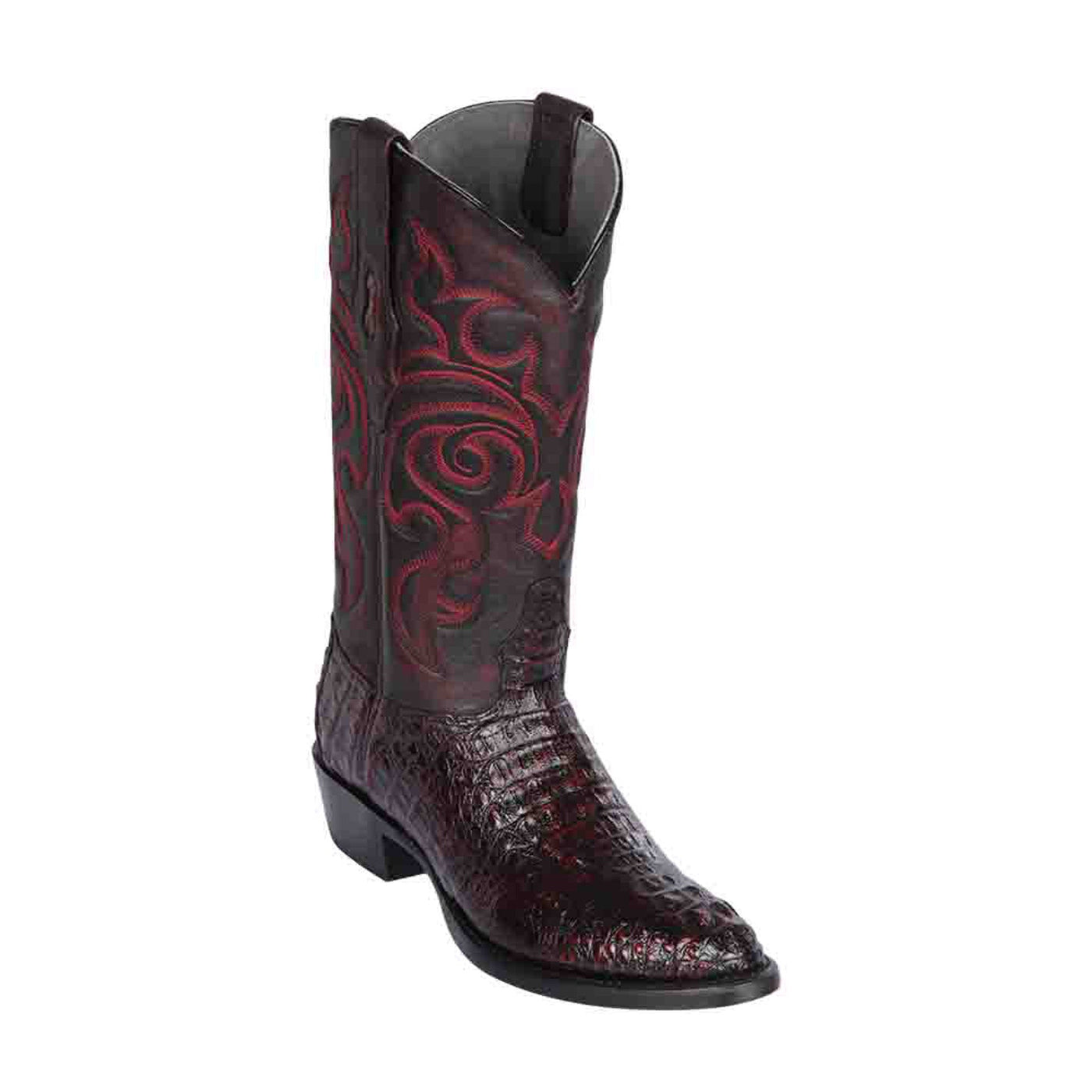 Los Altos Men's Brown Caiman Hornback Round Toe Boots main image 0