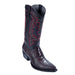 Los Altos Men's Black Cherry Ostrich Leg Snip Toe Boots