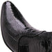 Los Altos Men's Black Ostrich Leg Leather Ankle Boots