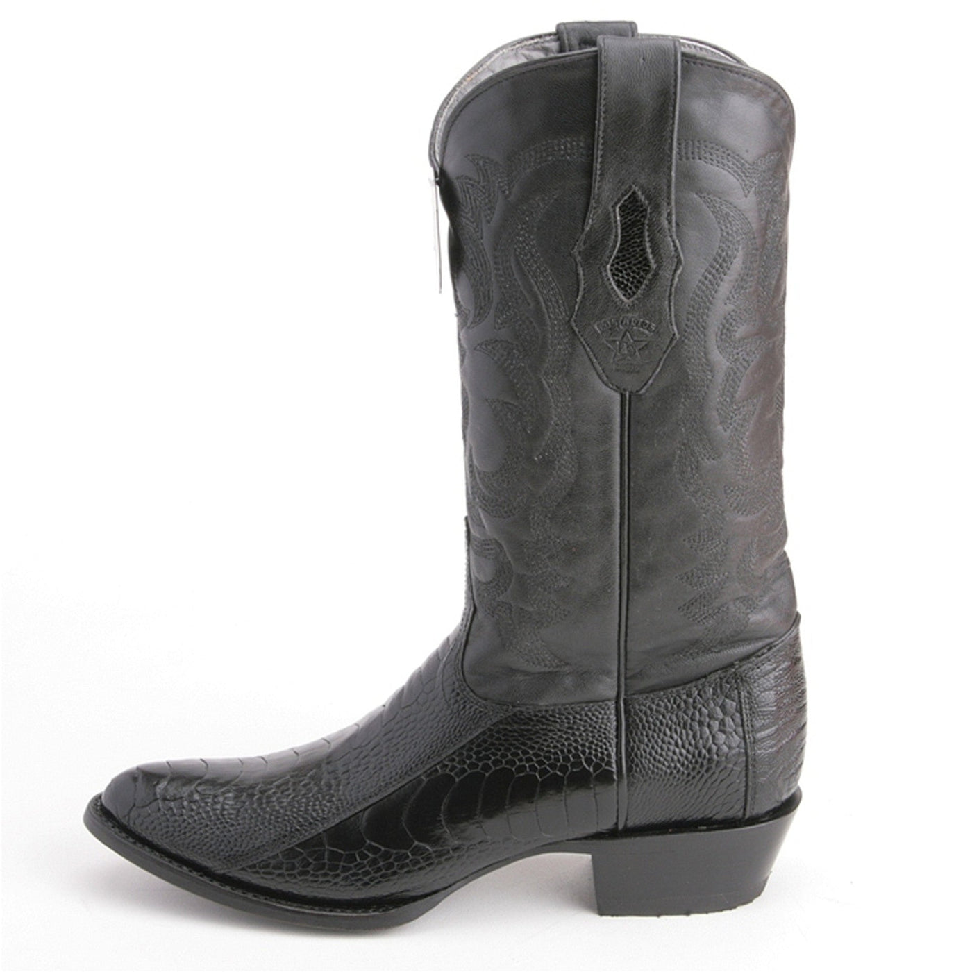 Los Altos Round Toe Cognac Ostrich Leg Boots main image 1