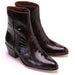 Los Altos Men's Brown Ostrich Leg Leather Ankle Boots