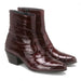 Los Altos Burgundy Eel Skin Leather Ankle Boots for Men