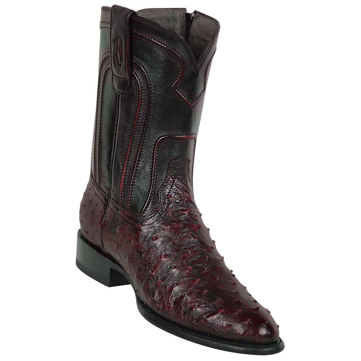 Men's Los Altos Original Ostrich Leg Boots Roper Toe - Black main image 0