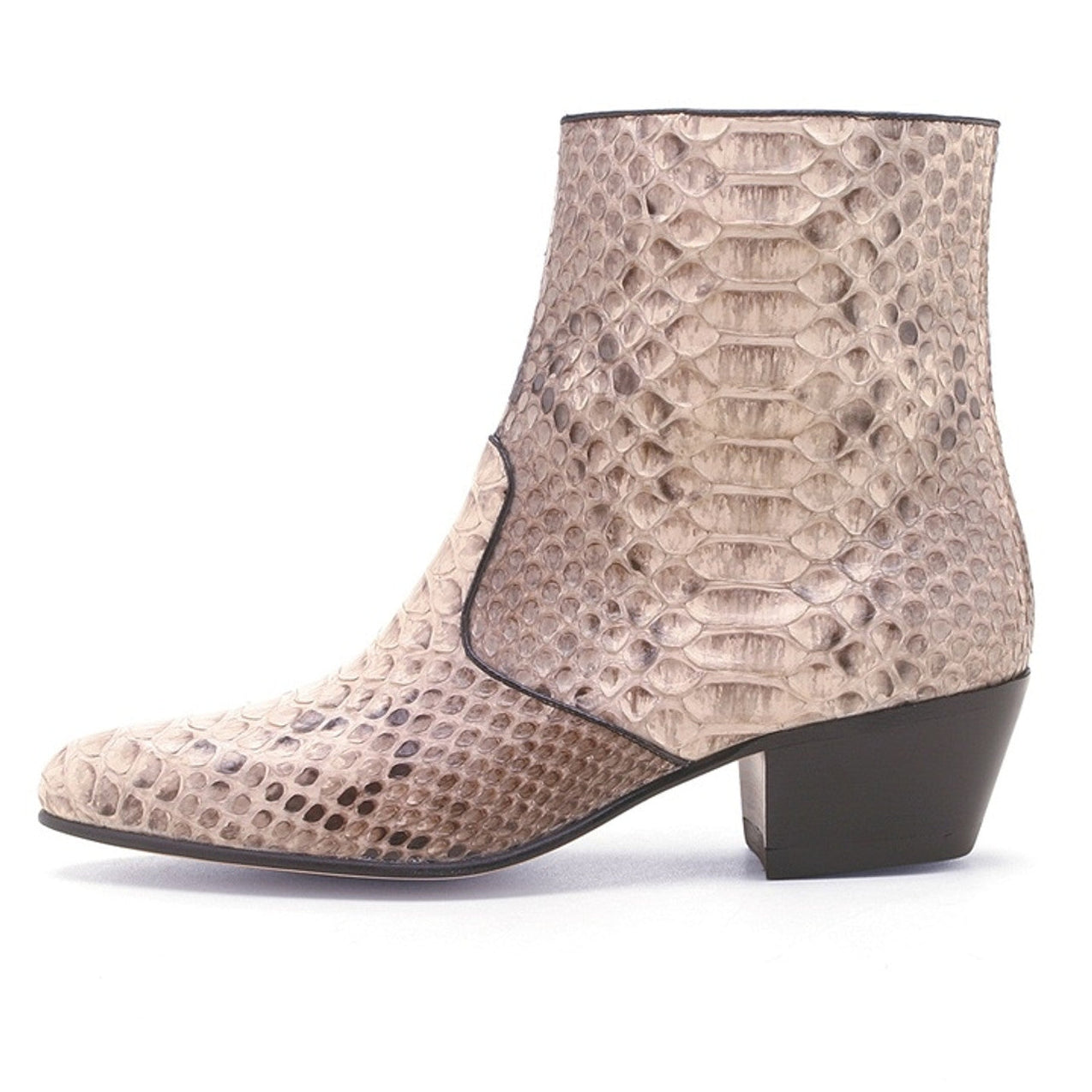 pink python snakeskin short sleeve men's rompers,... Natural Python Snakeskin Ankle Boots for Men – Alligator Warehouse ...