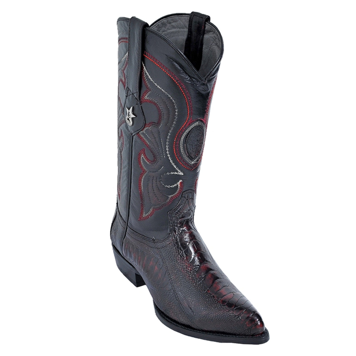Men's Los Altos Original Ostrich Leg Boots Roper Toe - Black Cherry main image 0